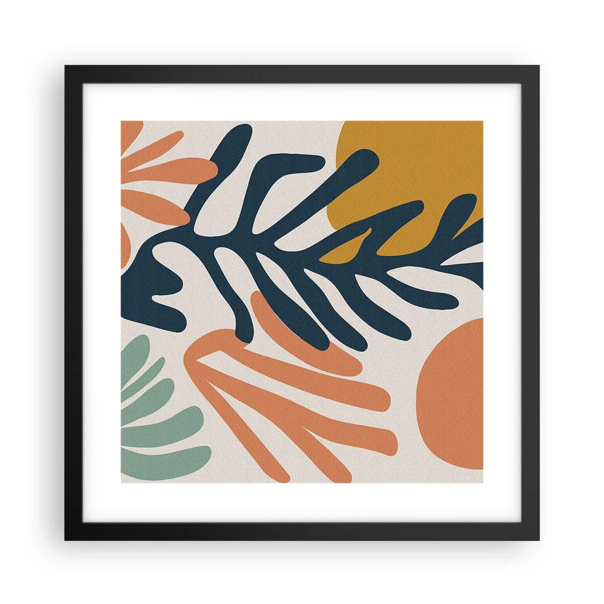 Poster in black frame - Coral Sea - 40x40 cm