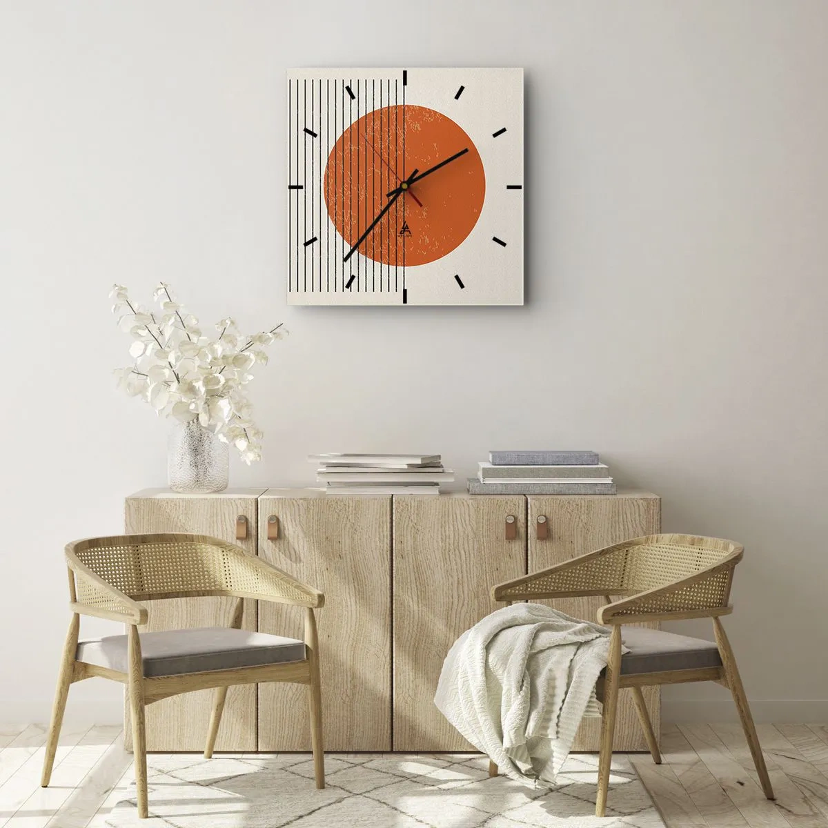 Wall clock - Clock on glass - Always the Sun - 30x30 cm