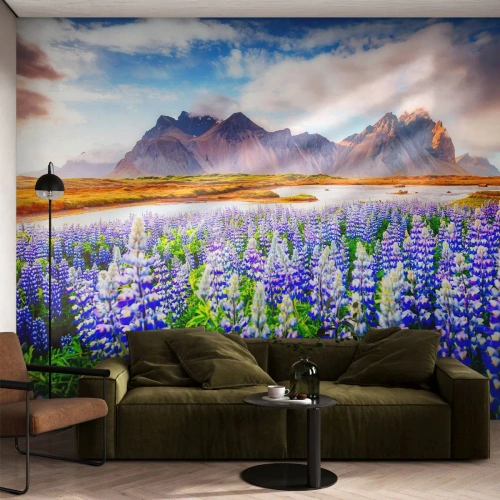 Photo Wallpaper Premium Canvas - Strength and Severity next to Sweetness - Landscape, Mountains, Flowers - 150x105 cm