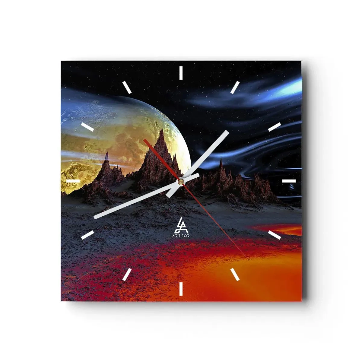 Wall clock - Clock on glass - Unknown World - 40x40 cm