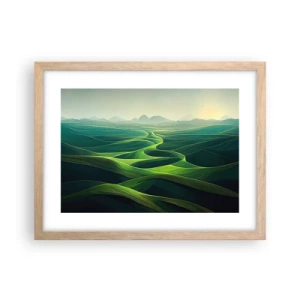 Poster in light oak frame - In Green Valleys - 40x30 cm