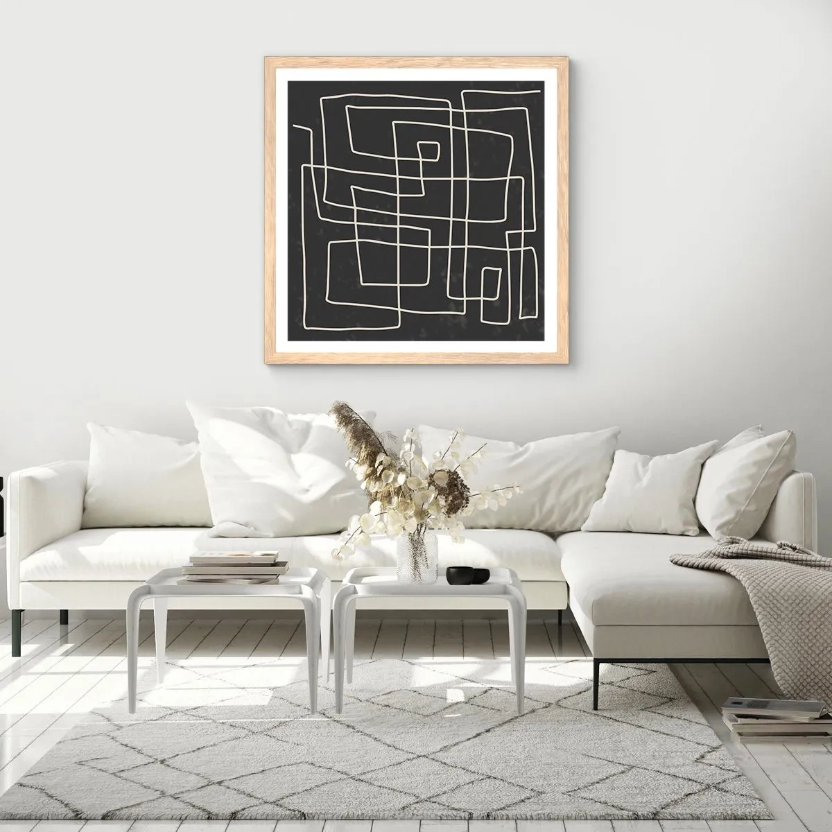 Poster in light oak frame - Not Too Straight - 60x60 cm