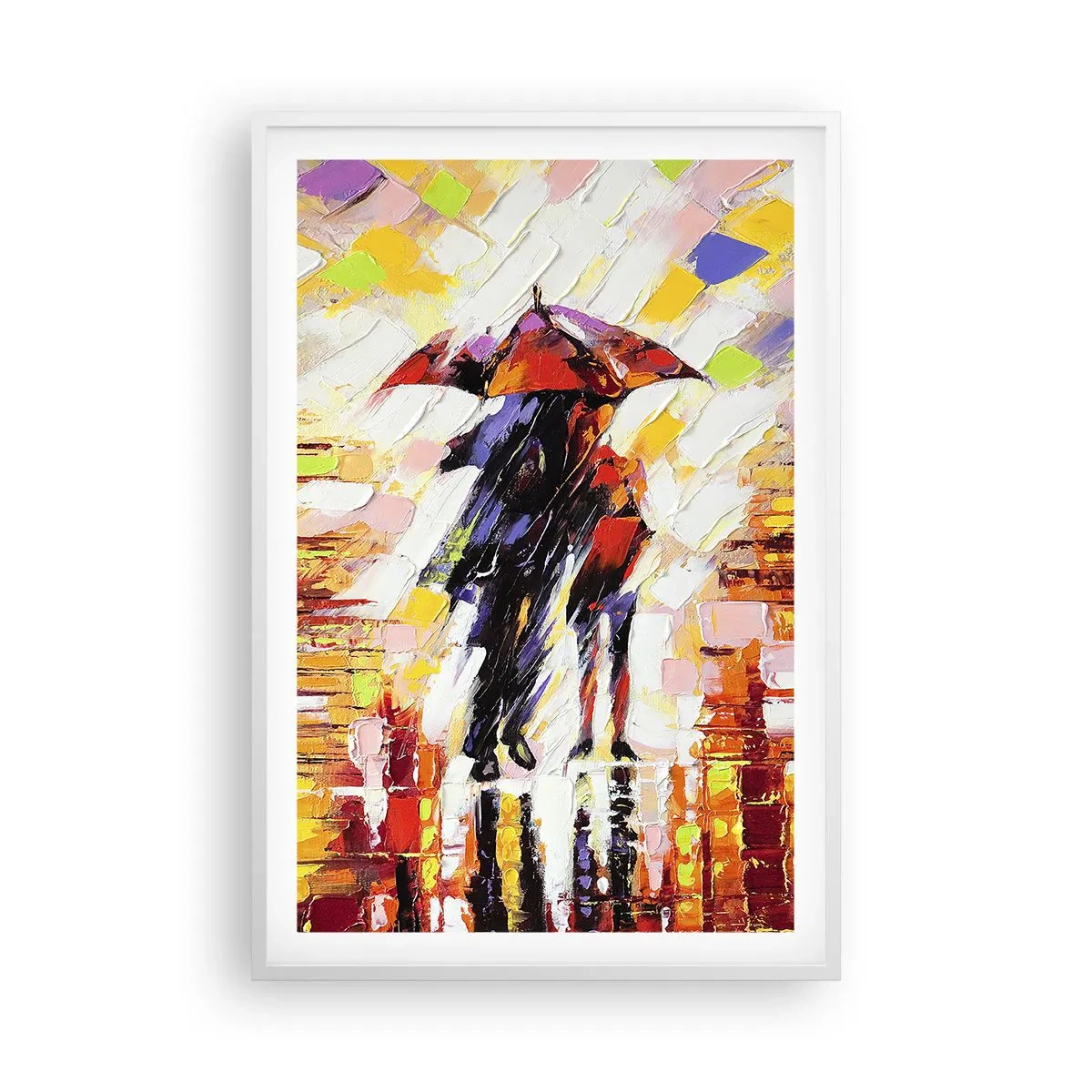 Poster in white frmae - Together through Night and Rain - 61x91 cm