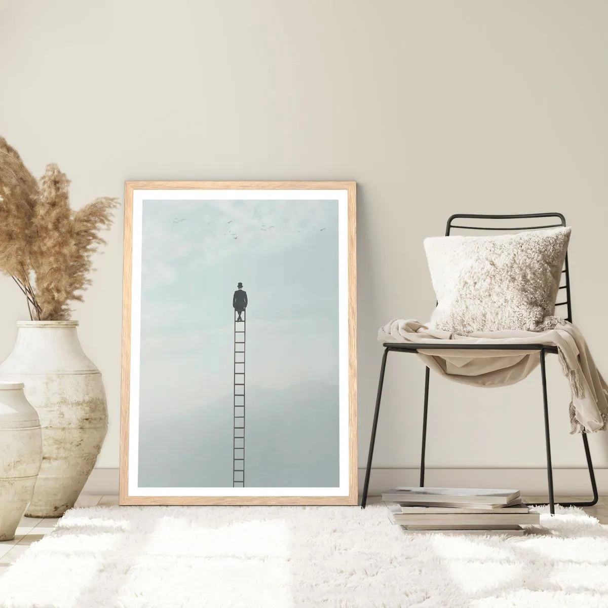 Poster in light oak frame - Rise above It - 61x91 cm