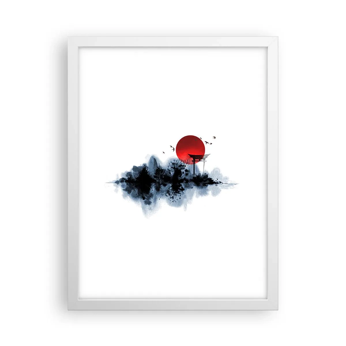 Poster in white frmae - Japanese View - 30x40 cm