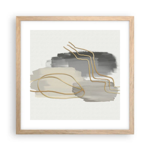 Poster in light oak frame - Persistance and Movement - 40x40 cm