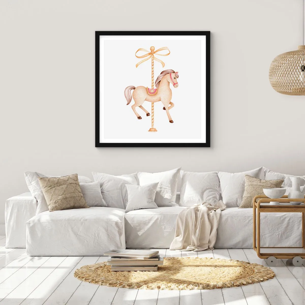 Poster in black frame - Graceful Trot - 40x40 cm