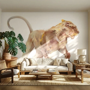 Custom Wallpaper Premium Canvas - Wild Grace - Animals, Lion, Abstraction