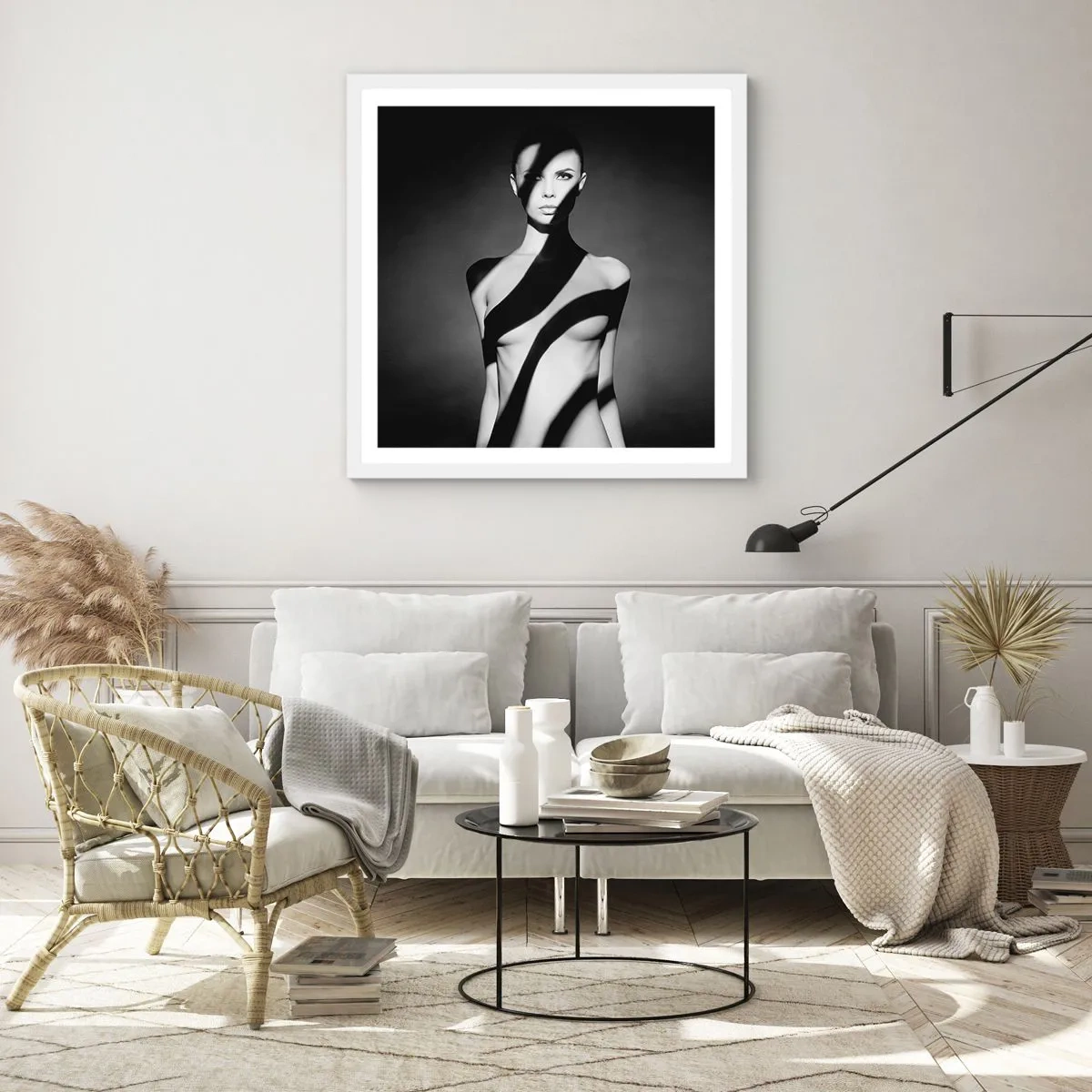 Poster in white frmae - In the Light and in the Shadow - 50x50 cm