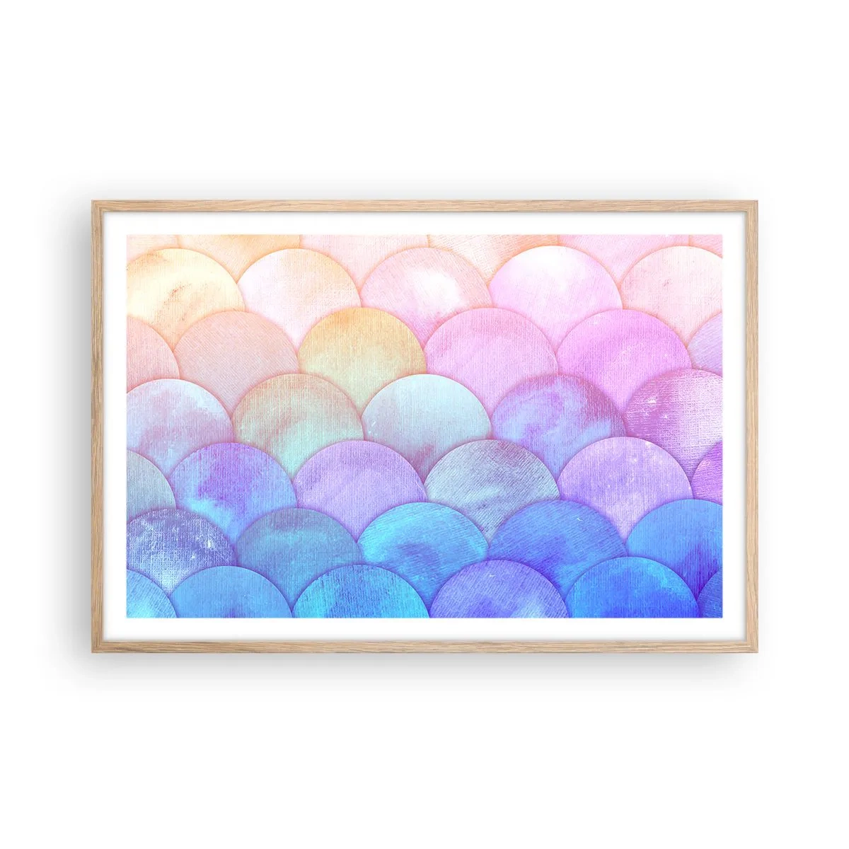 Poster in light oak frame - Pearl Scale - 91x61 cm