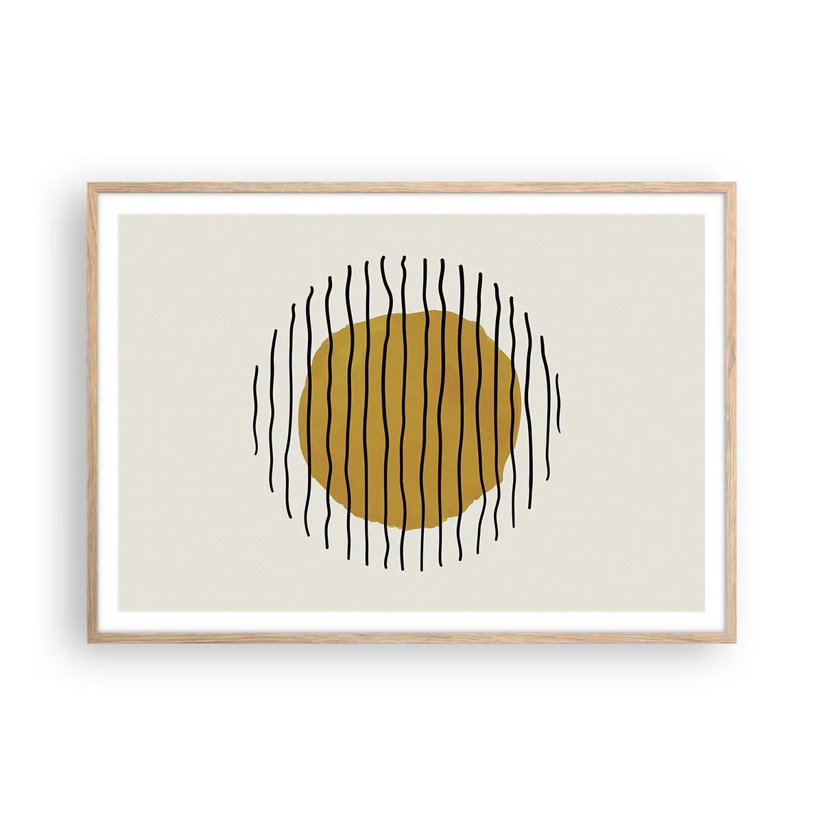 Poster in light oak frame - Abstract Shivering from Heat - 100x70 cm