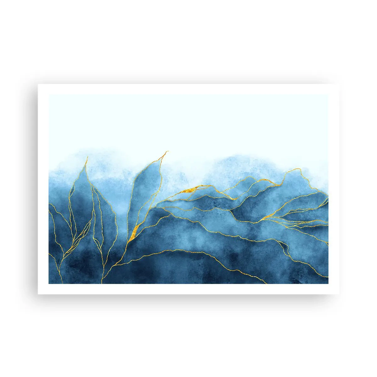 Poster - Blue In Gold - 100x70 cm