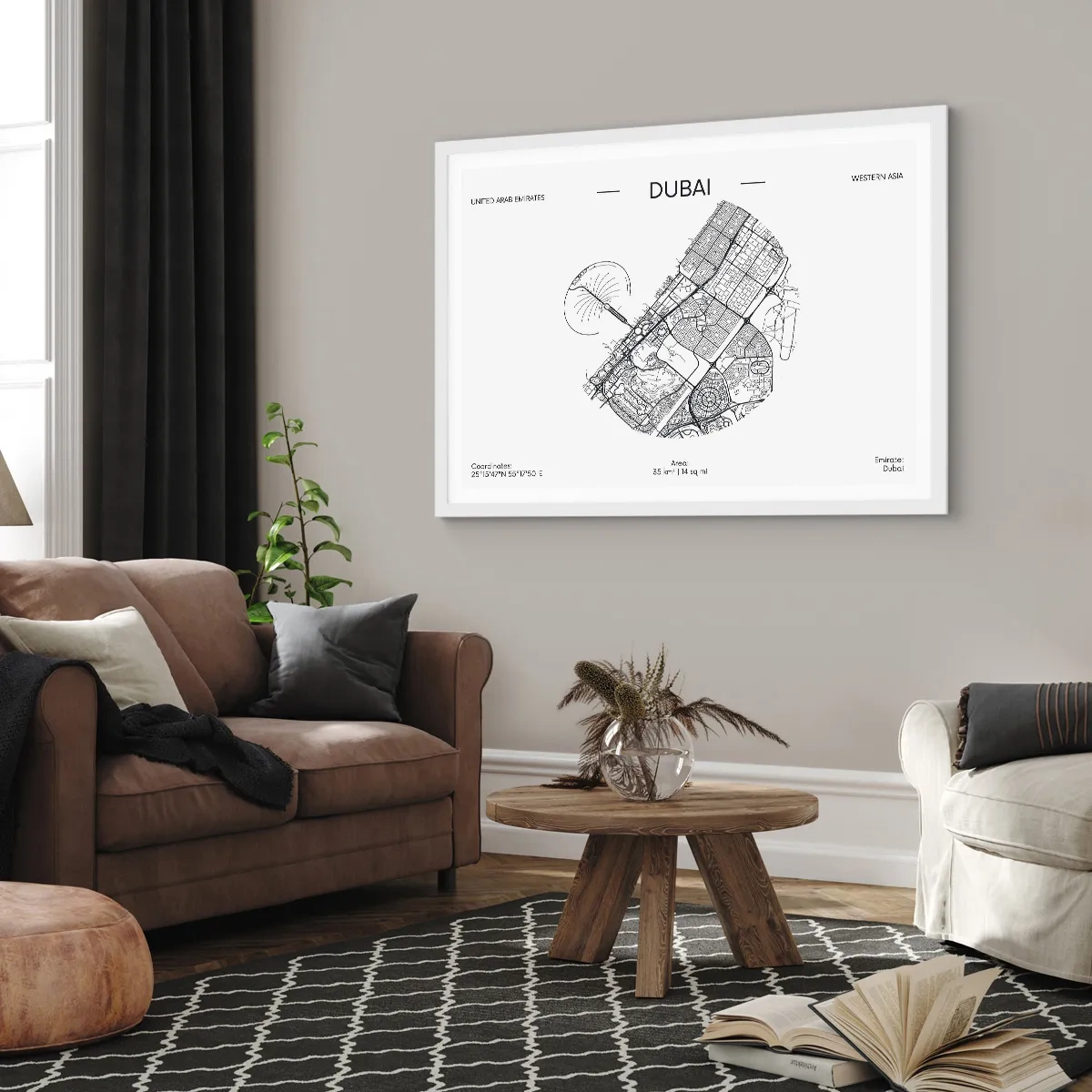Poster in white frmae - Anatomy of Dubai - 50x40 cm