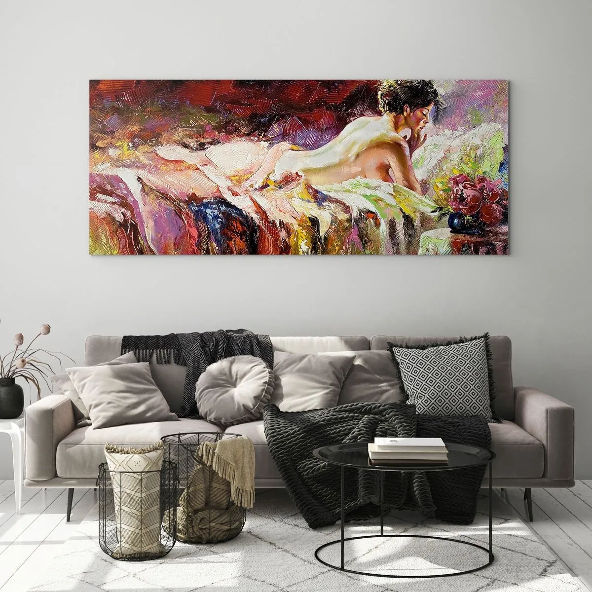Glass picture - Thoughtful Venus - 90x30 cm