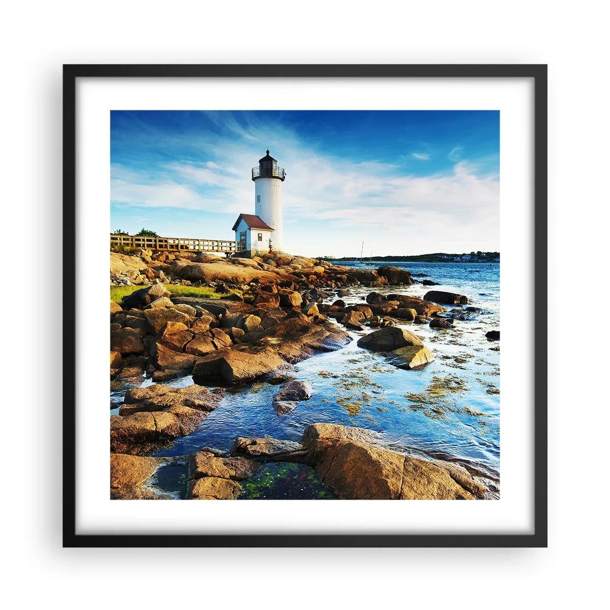 Poster in black frame - Be Home Safe, I Am Waiting - 50x50 cm