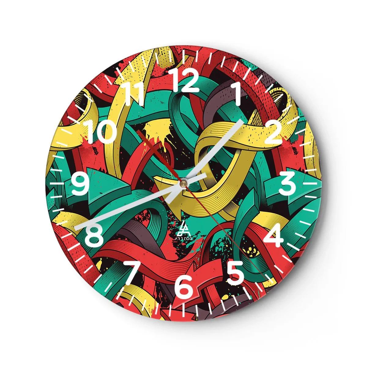 Wall clock - Clock on glass - Which Way? - 30x30 cm