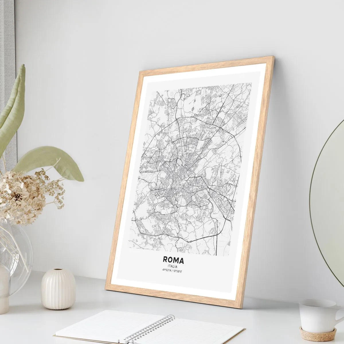 Poster in light oak frame - Roman Circle - 50x70 cm