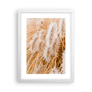 Poster in white frmae - Golden Rustling of Grass - 30x40 cm