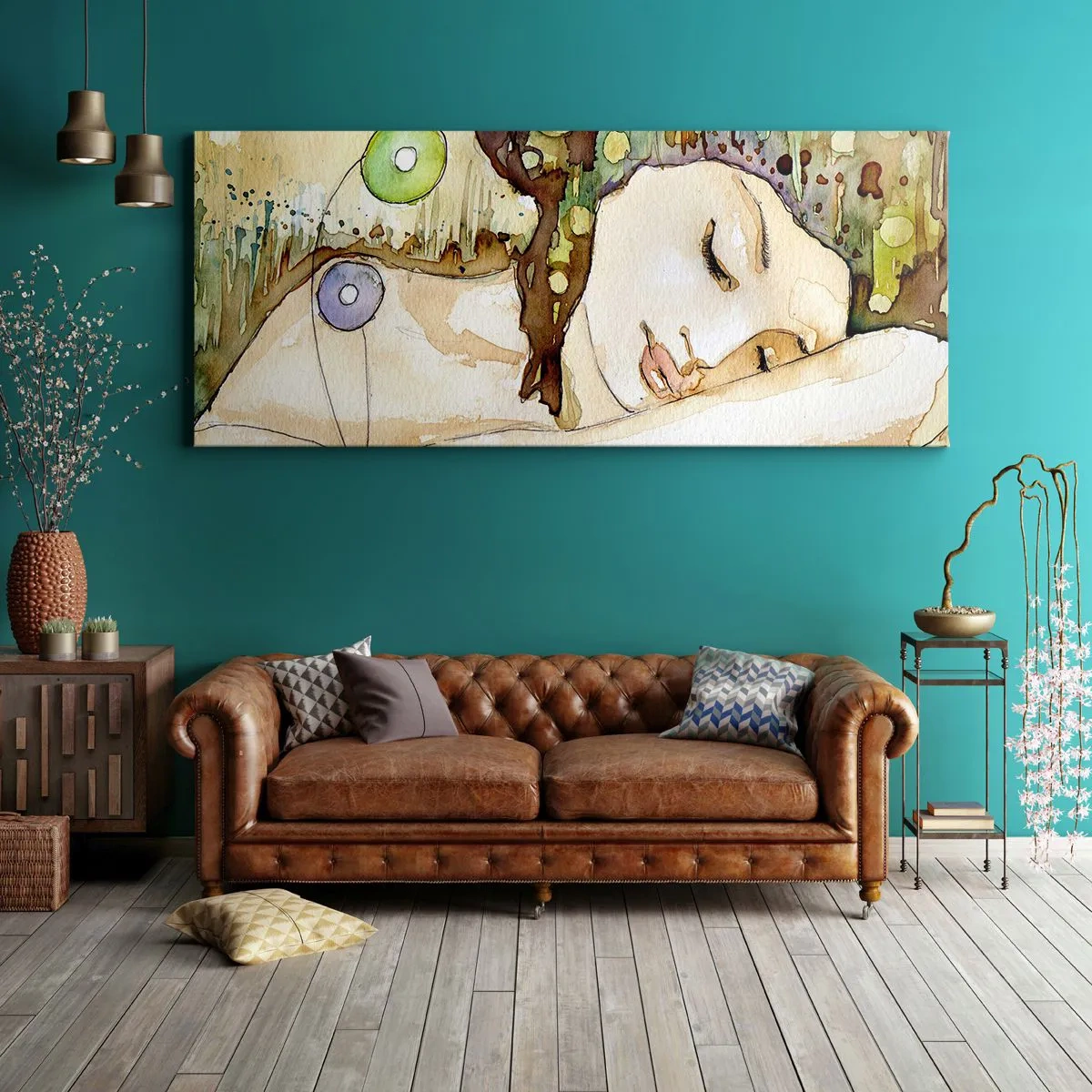 Canvas picture - Emerald and Violet Dream - 140x50 cm