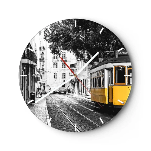 Wall clock - Clock on glass - With Fado in the Background - 40x40 cm