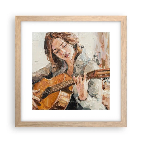 Poster in light oak frame - Concert for Guitar and Girly Heart - 30x30 cm