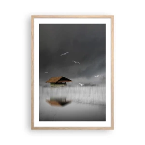 Poster in light oak frame - Shelter from the Rain - 50x70 cm