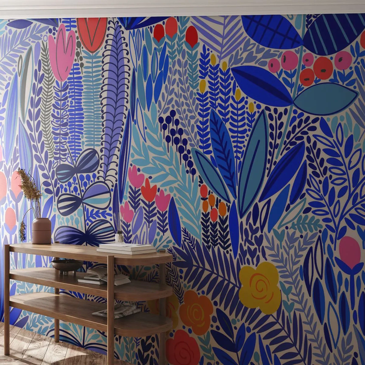 Self-Adhesive Photo Wallpaper Deluxe Sticker - Hawaian Garden - Flowers, Leaves, Meadow - 500x350 cm