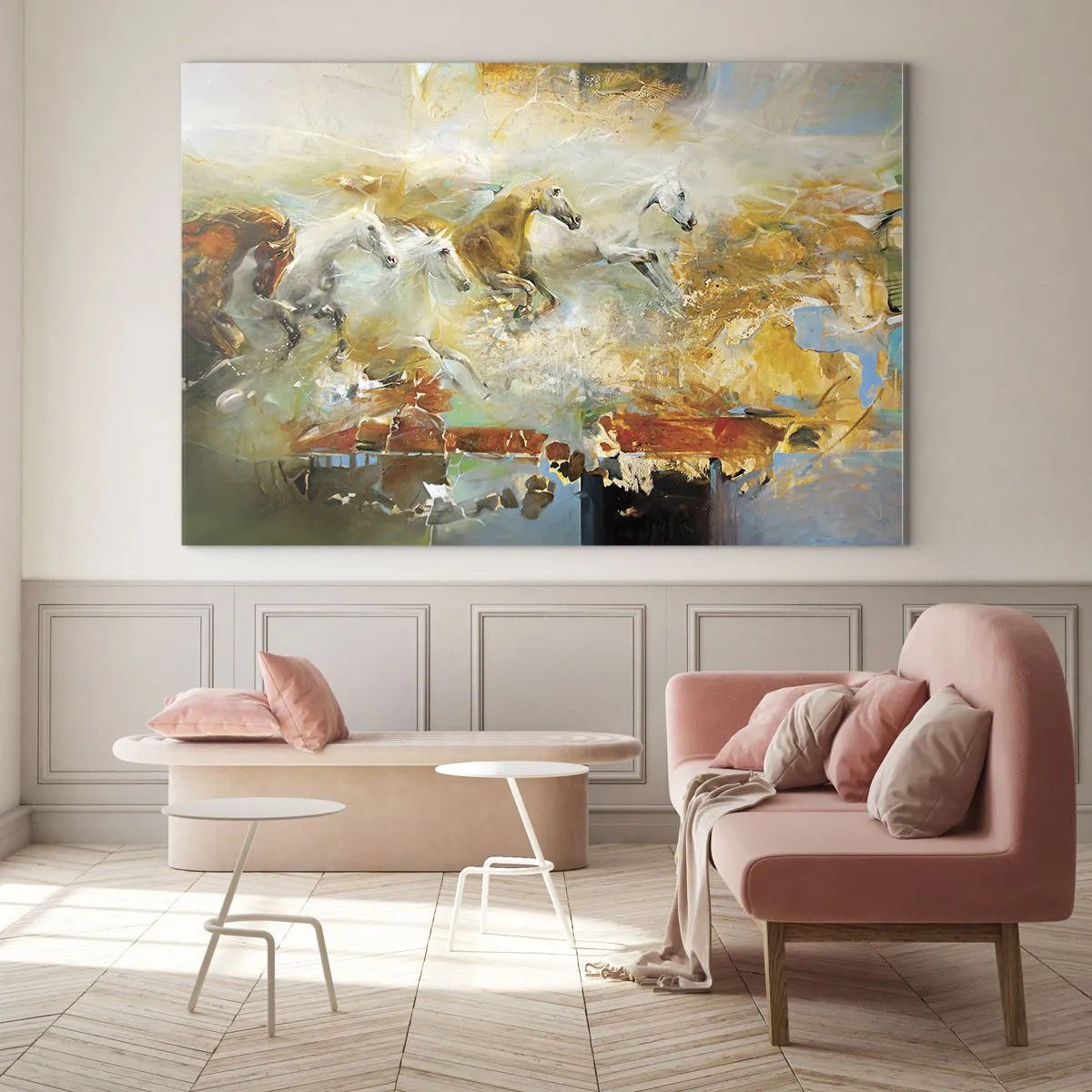 Glass picture - Gallopping through the World - 100x70 cm