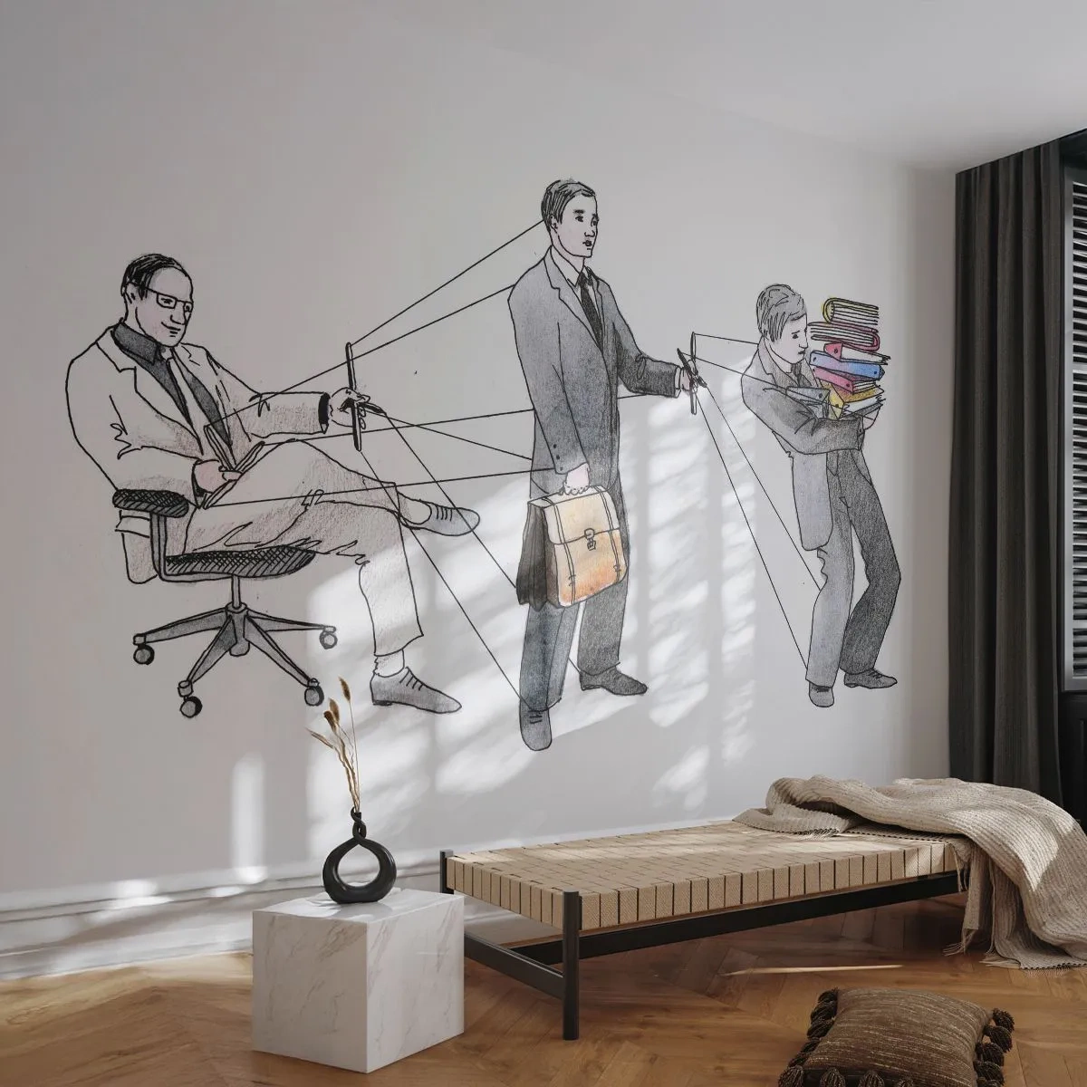 Photo Wallpaper Premium Canvas - Everyone Is Someone Else's Puppet - Abstraction, Man, Work - 350x256 cm