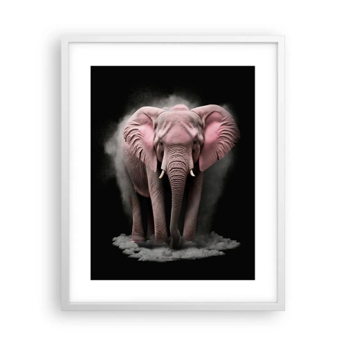 Poster in white frmae - Don't Think About a Pink Elephant! - 40x50 cm