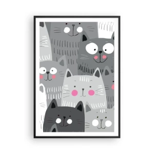 Poster in black frame - Cat's World - 70x100 cm