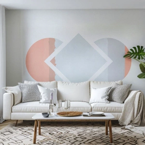 Photo Wallpaper Standard Eco - Geometric abstraction in pastel colors - 100x70cm - Situation Is Clear - Modern wall decoration for the living room and bedroom ARTTOR