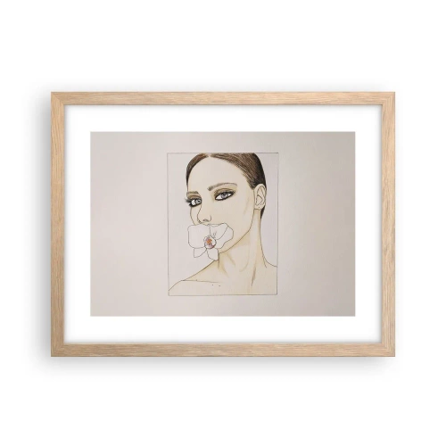 Poster in light oak frame - Symbol of Elegance and Beauty - 40x30 cm