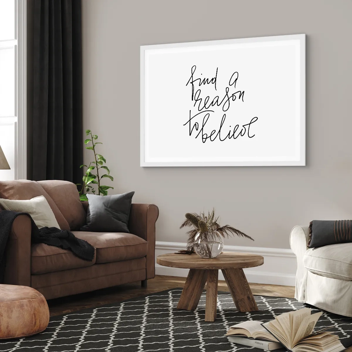 Poster in white frmae - It Is Possible - 70x50 cm