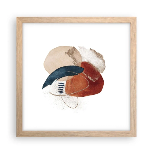 Poster in light oak frame - Oval Composition - 30x30 cm