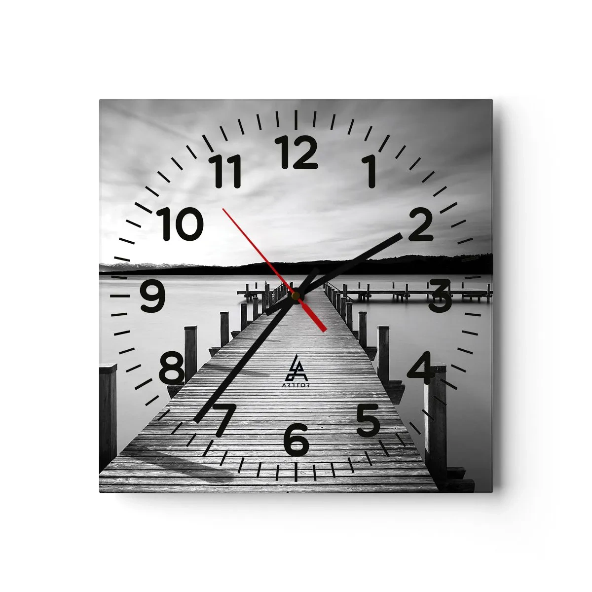 Wall clock - Clock on glass - Lake of Peace - 40x40 cm