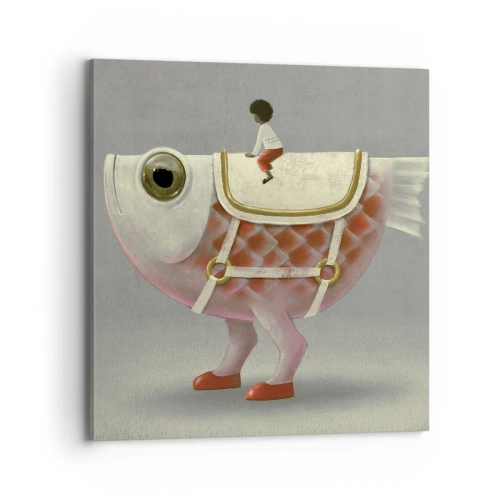 Canvas picture - Fish Jockey - 70x70 cm