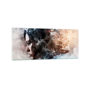 Glass picture - Tale about a Girl with a City in the Background - 120x50 cm