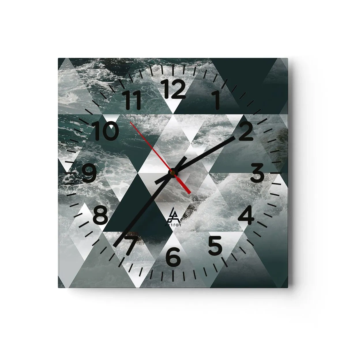 Wall clock - Clock on glass - Crystal Perspective - 30x30 cm