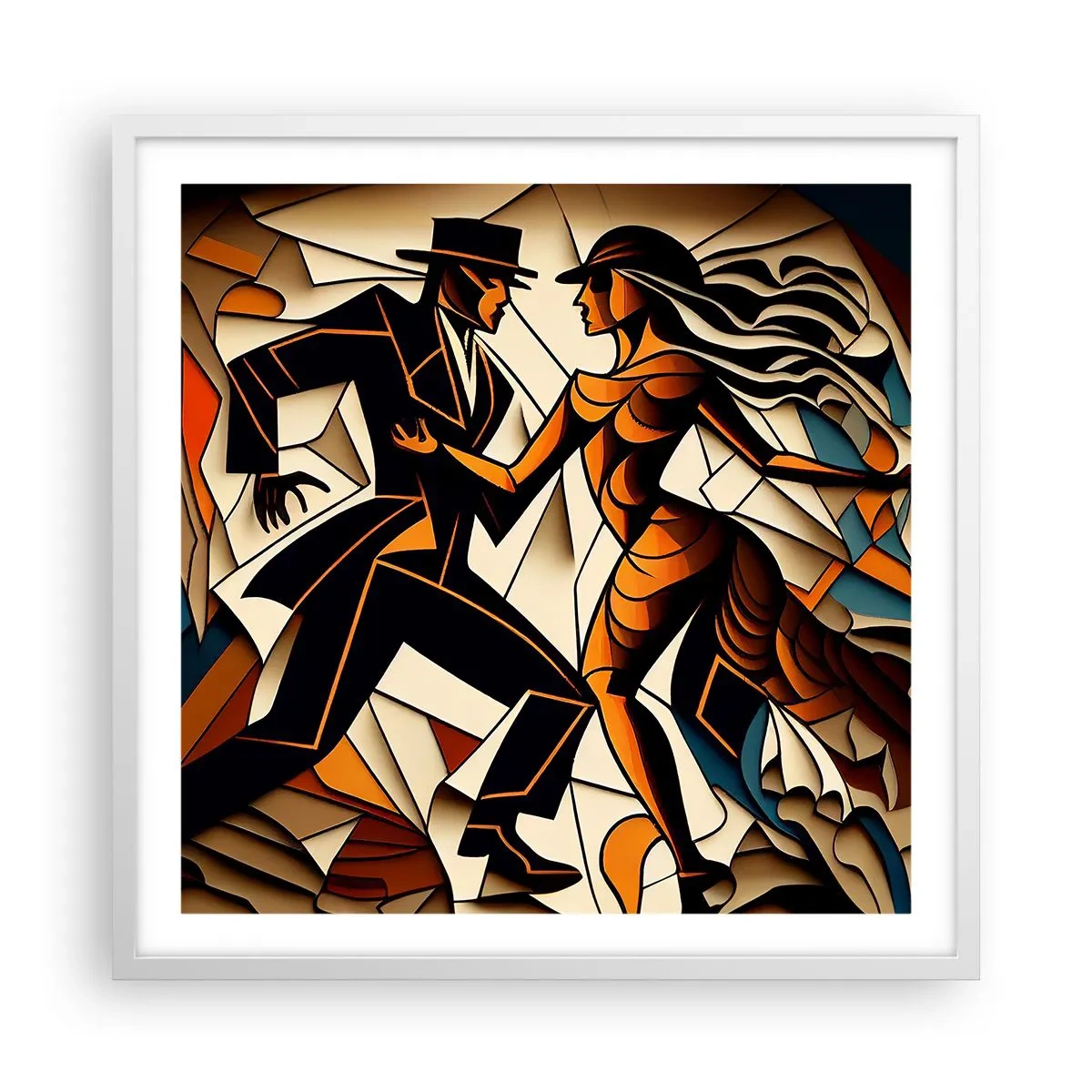 Poster in white frmae - Dance of Passion  - 60x60 cm