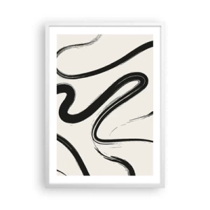 Poster in white frmae - Black and White Fancy - 50x70 cm