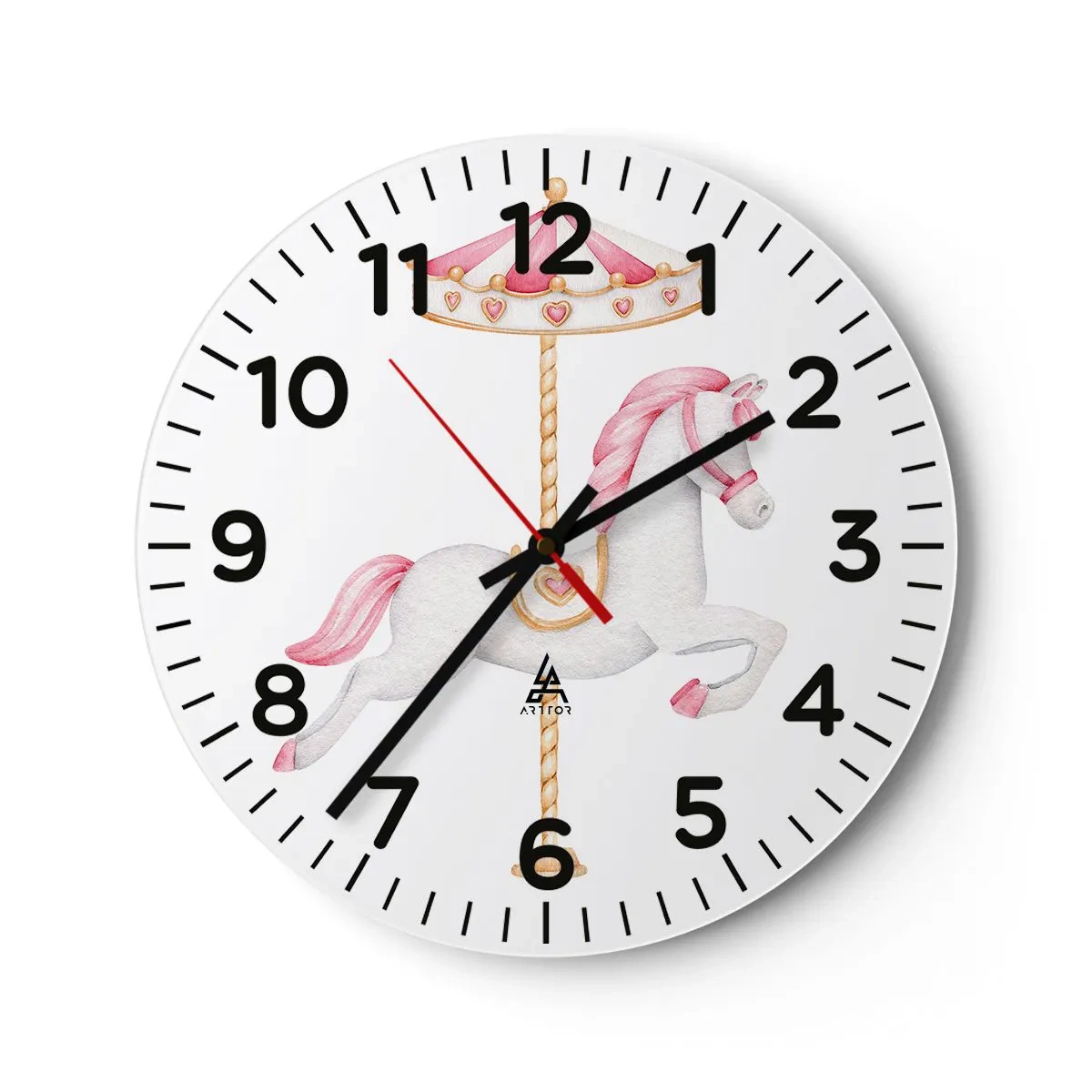 Wall clock - Clock on glass - Off the Hoofs - 40x40 cm