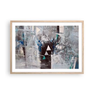 Poster in light oak frame - Superior Order of Triangles - 70x50 cm