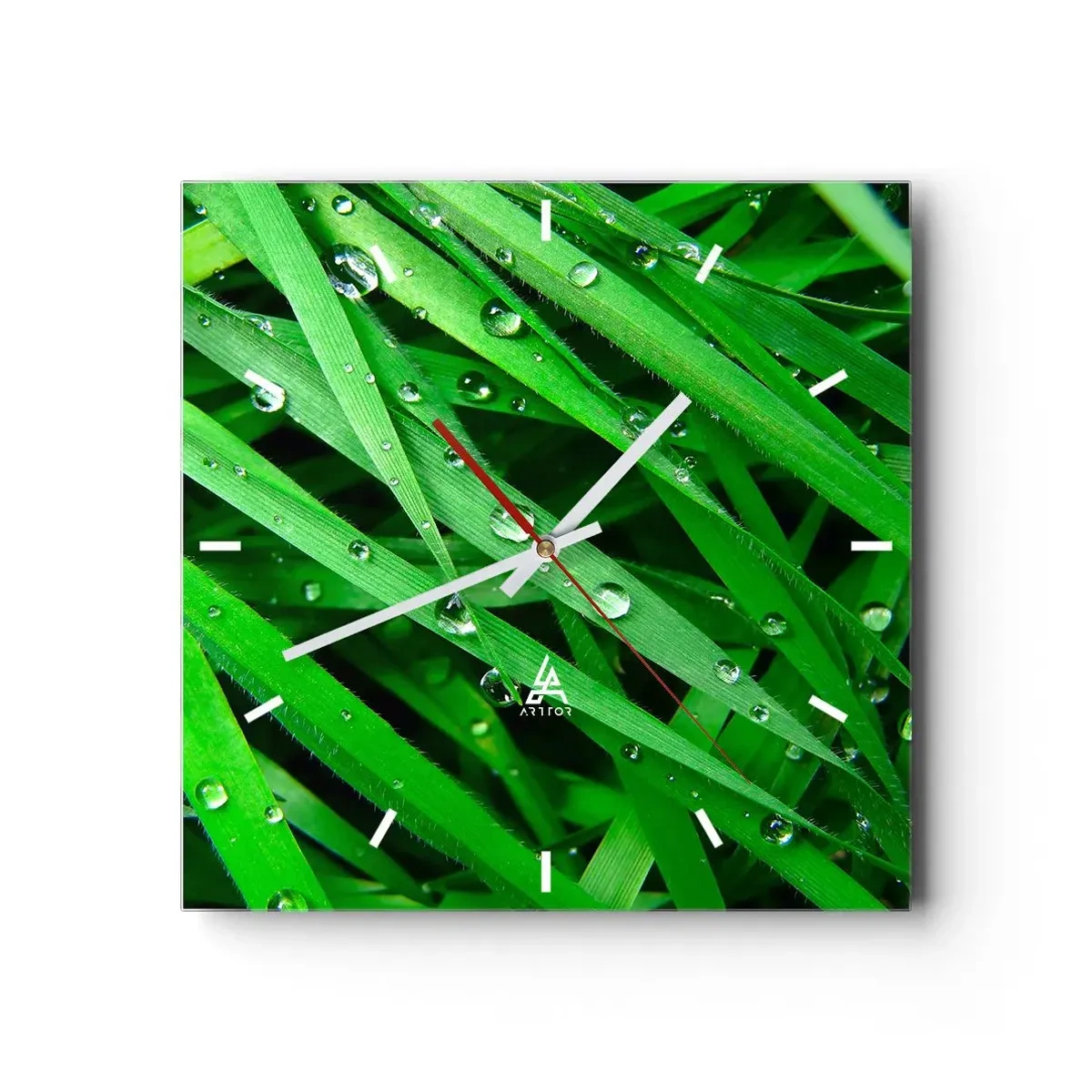 Wall clock - Clock on glass - Go Grren - 30x30 cm
