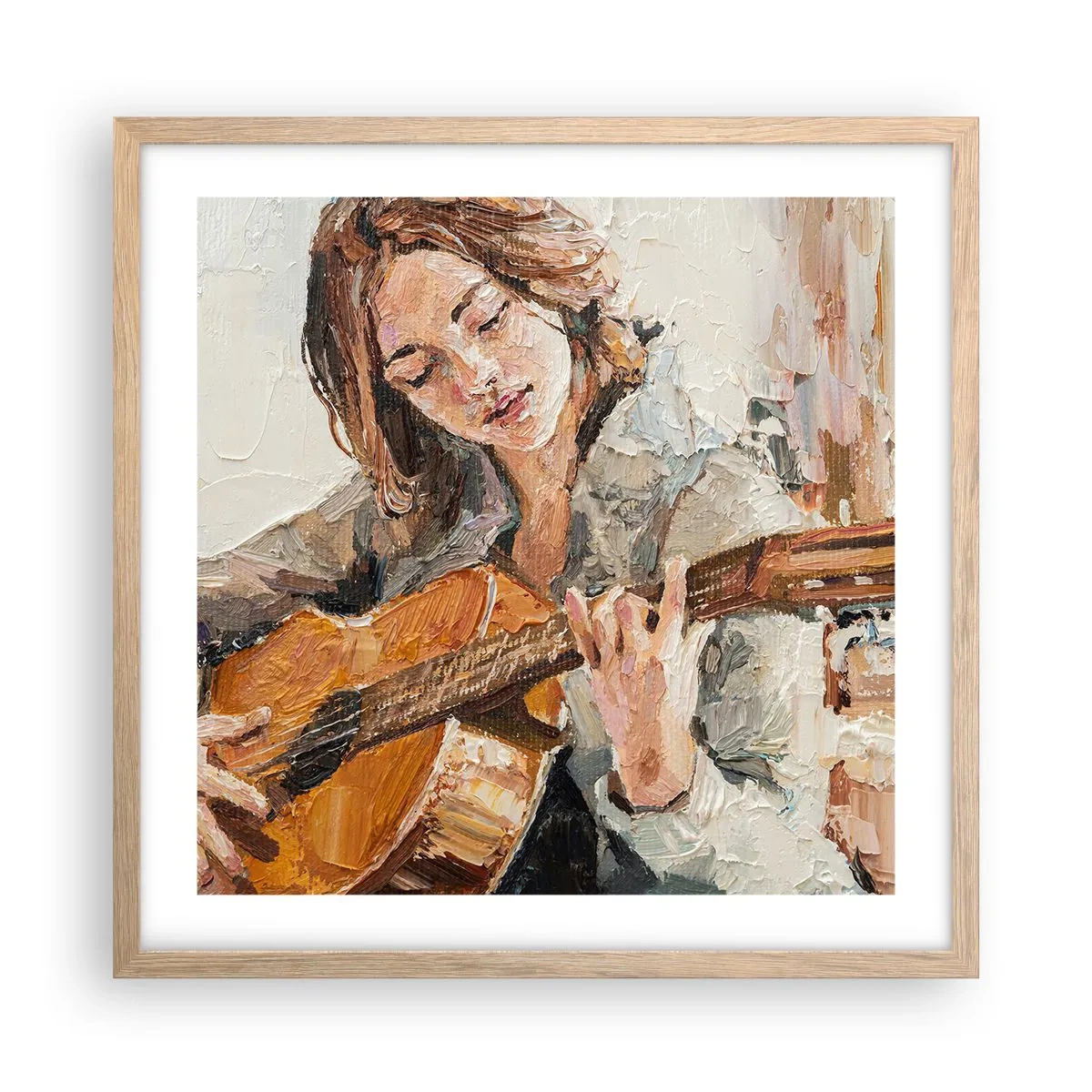 Poster in light oak frame - Concert for Guitar and Girly Heart - 50x50 cm