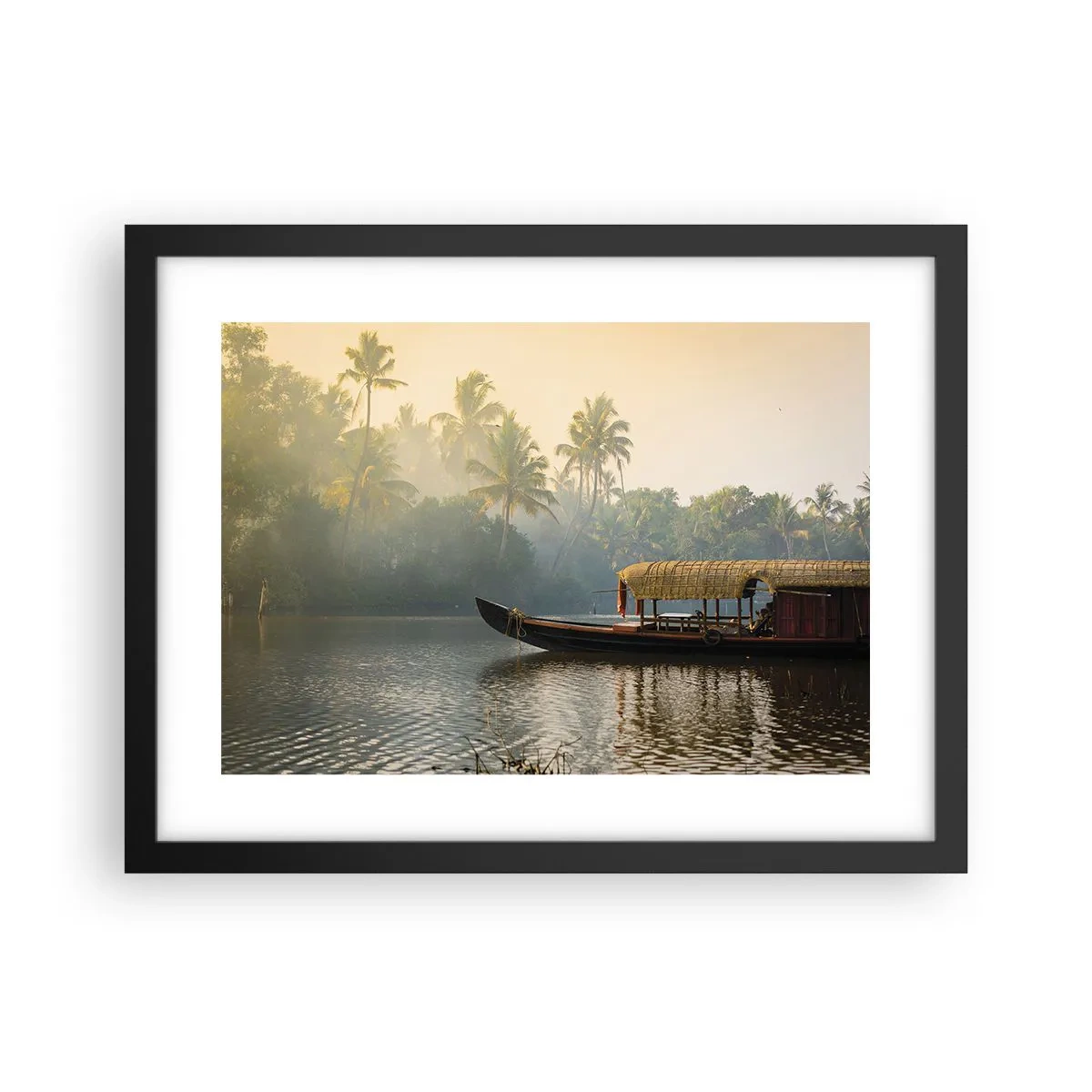 Poster in black frame - House on the River - 40x30 cm