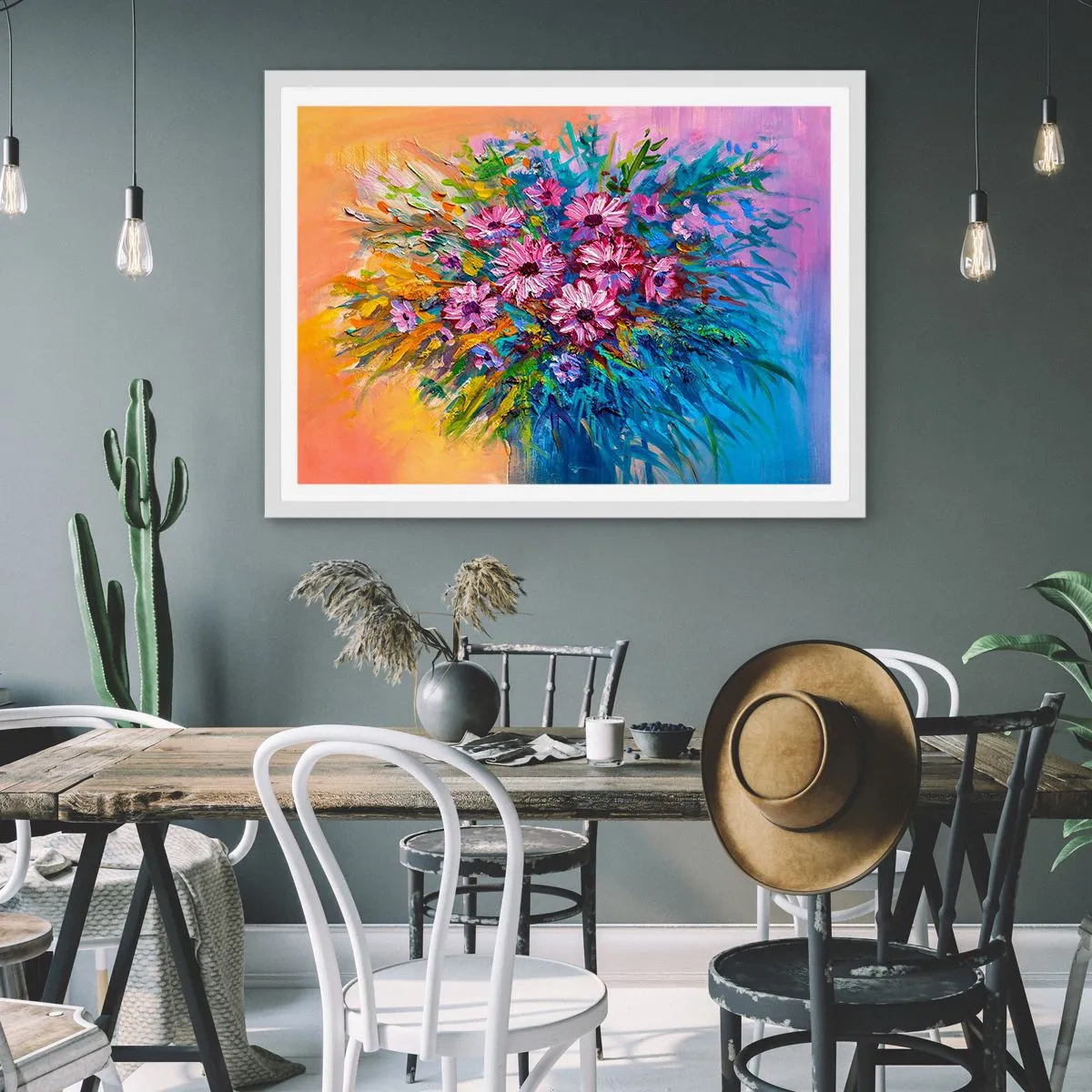 Poster in white frmae - Energy of Life - 70x50 cm