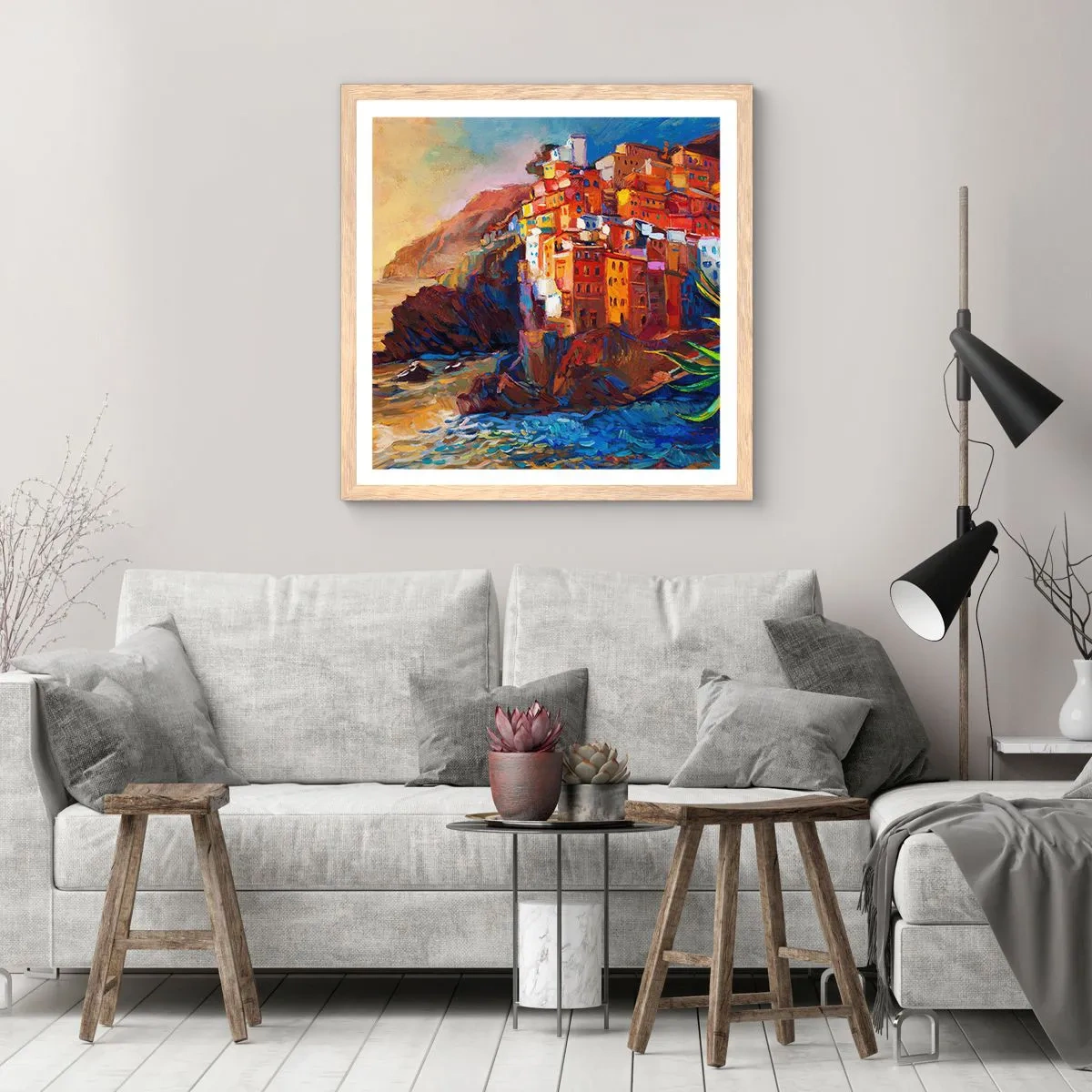 Poster in light oak frame - Italian Vibes - 50x50 cm