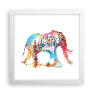 Poster in white frmae - India - Atmosphere of Love - 30x30 cm