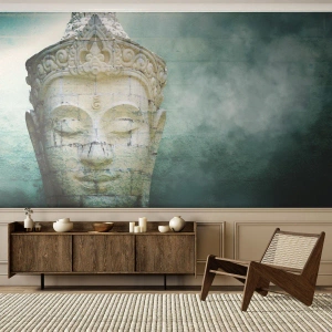 Photo Wallpaper Premium Sand - In Search of Light - Buddha, Buddha statue, Asia - 300x210 cm